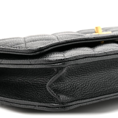 Chanel Caviar Quilted CC Turnlock Wallet On Chain WOC Black 11 of 12