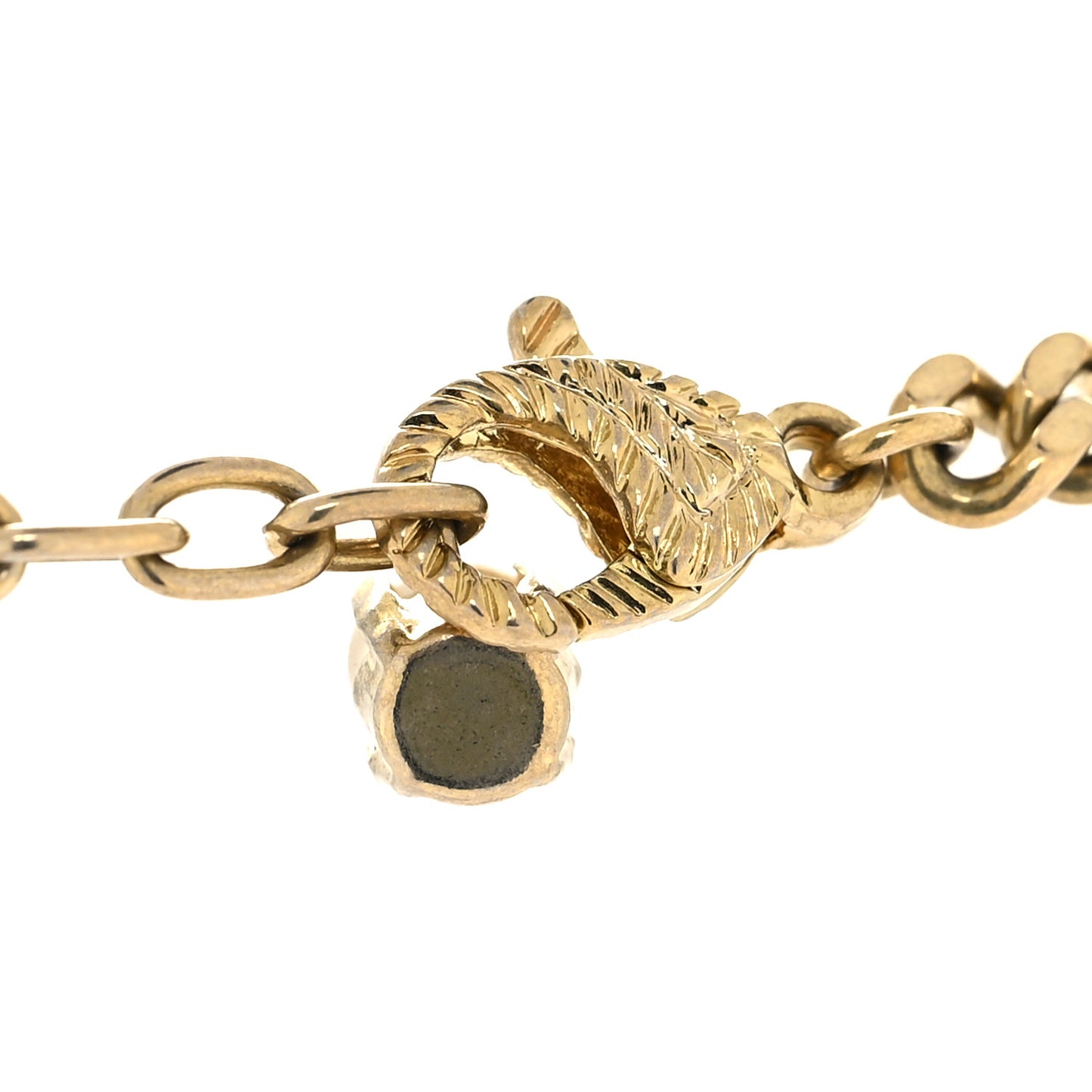 Pearl Embellished Double G Necklace Aged Gold