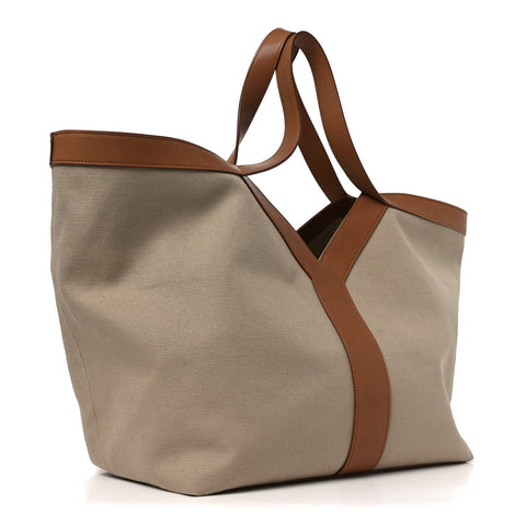 Canvas Calfskin Y Tote Desert Dust Brick