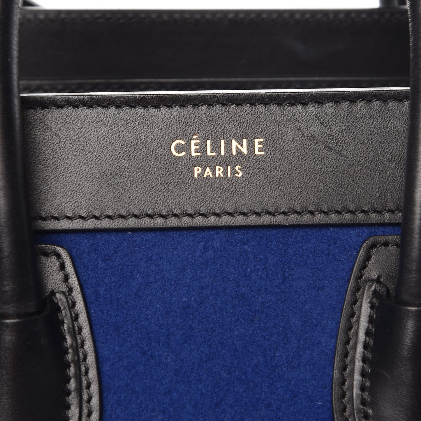 Felt Smooth Calfskin Nano Tri-Color Luggage Indigo Black Brown