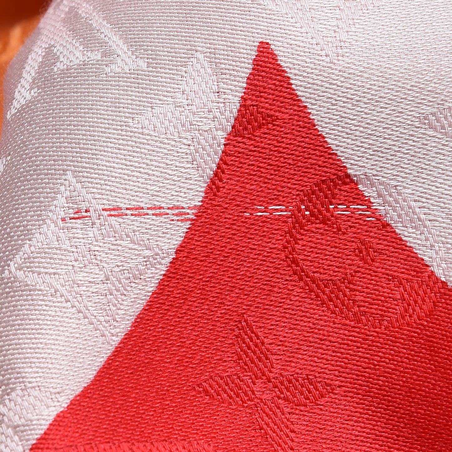 Silk Wool Monogram Kaleidogram Shawl Red