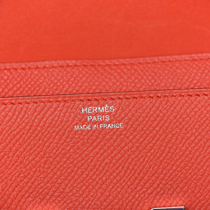 Hermes Epsom Enamel Constance Long Wallet Capucine Brighton Bleu 6 of 15