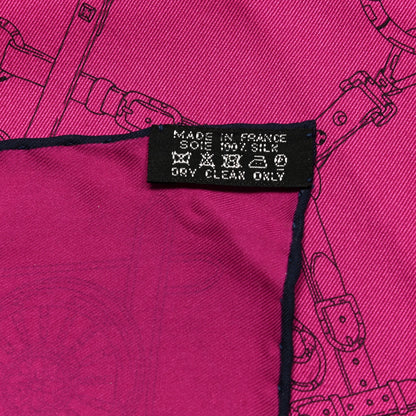 Hermes Silk Flamboyant Web Scarf 45 Rose Indien Marine 3 of 6