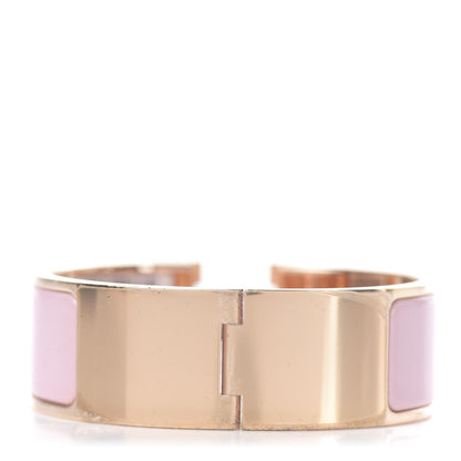 Hermes Enamel Wide Clic Clac H Bracelet PM Rose Nacarat 3 of 4