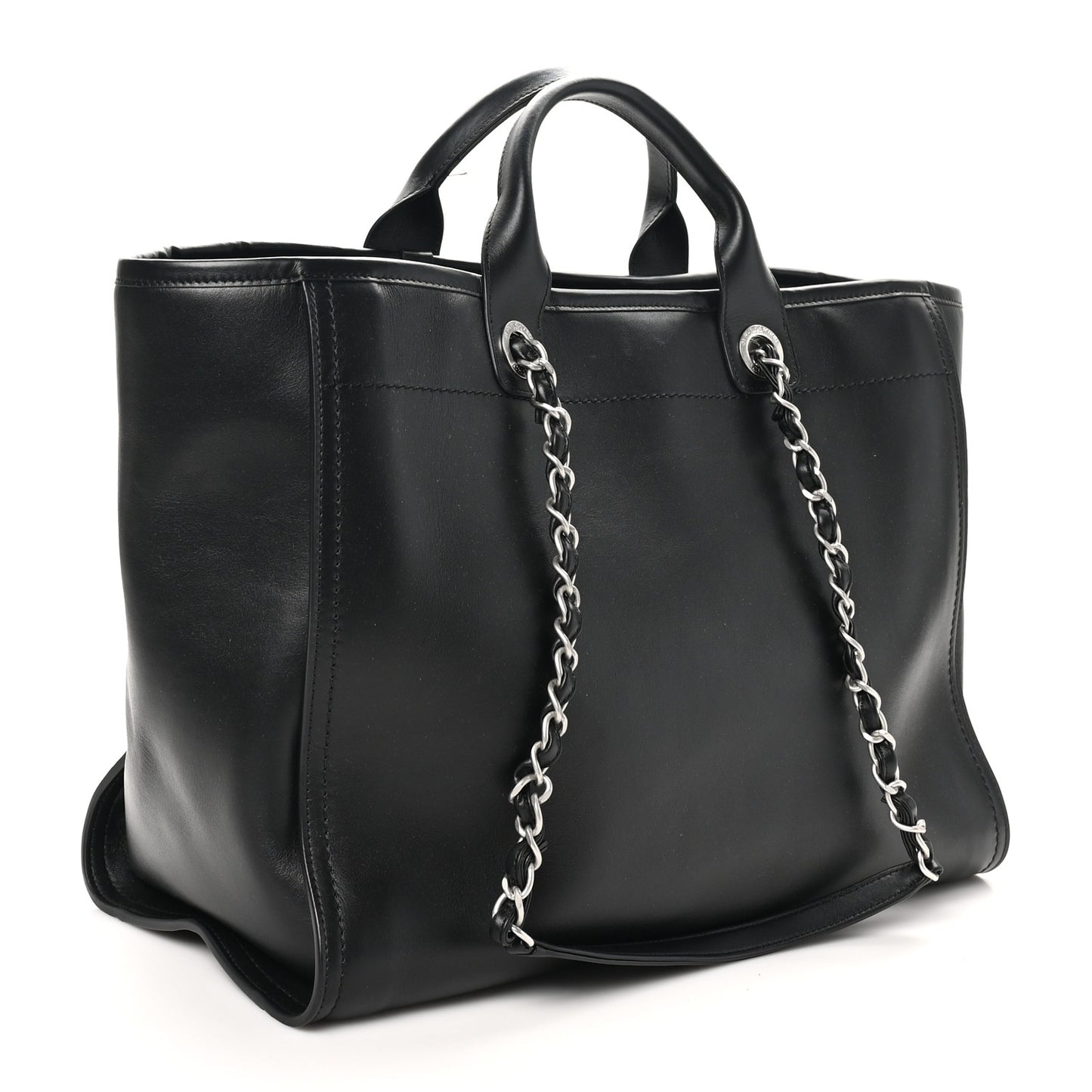 Calfskin Medium Deauville Tote Black