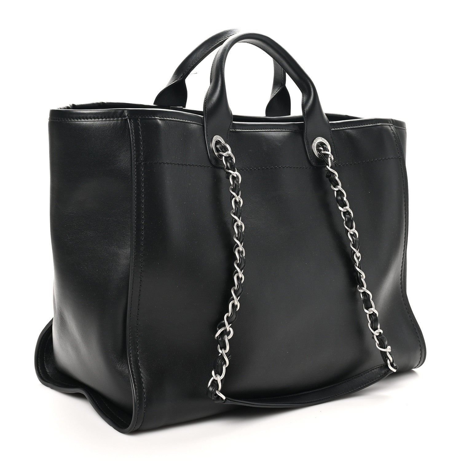 Chanel Calfskin Medium Deauville Tote Black 3 of 11