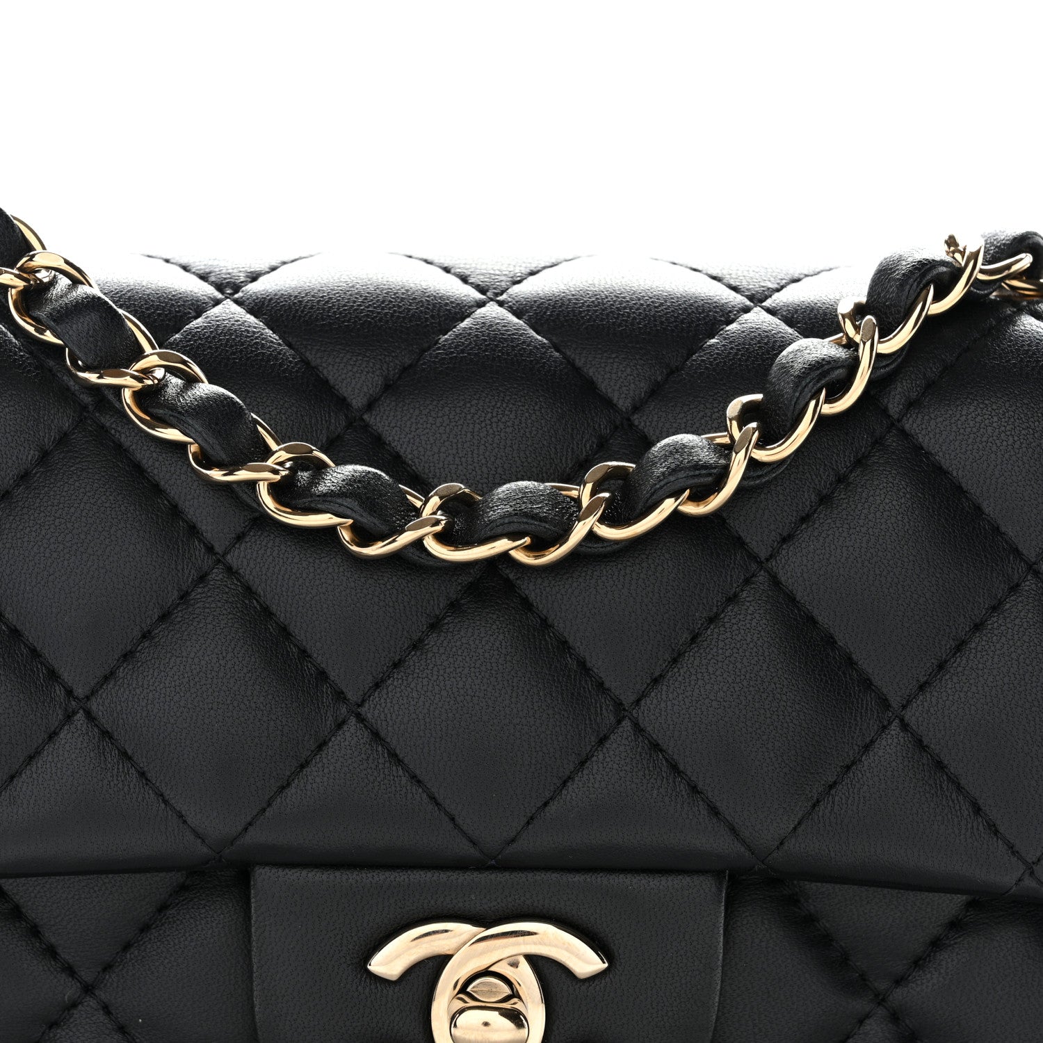 Chanel Lambskin Quilted Mini Rectangular Flap Black 22 of 28