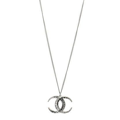 Chanel Baguette Crystal Moon CC Necklace Silver 1 of 5