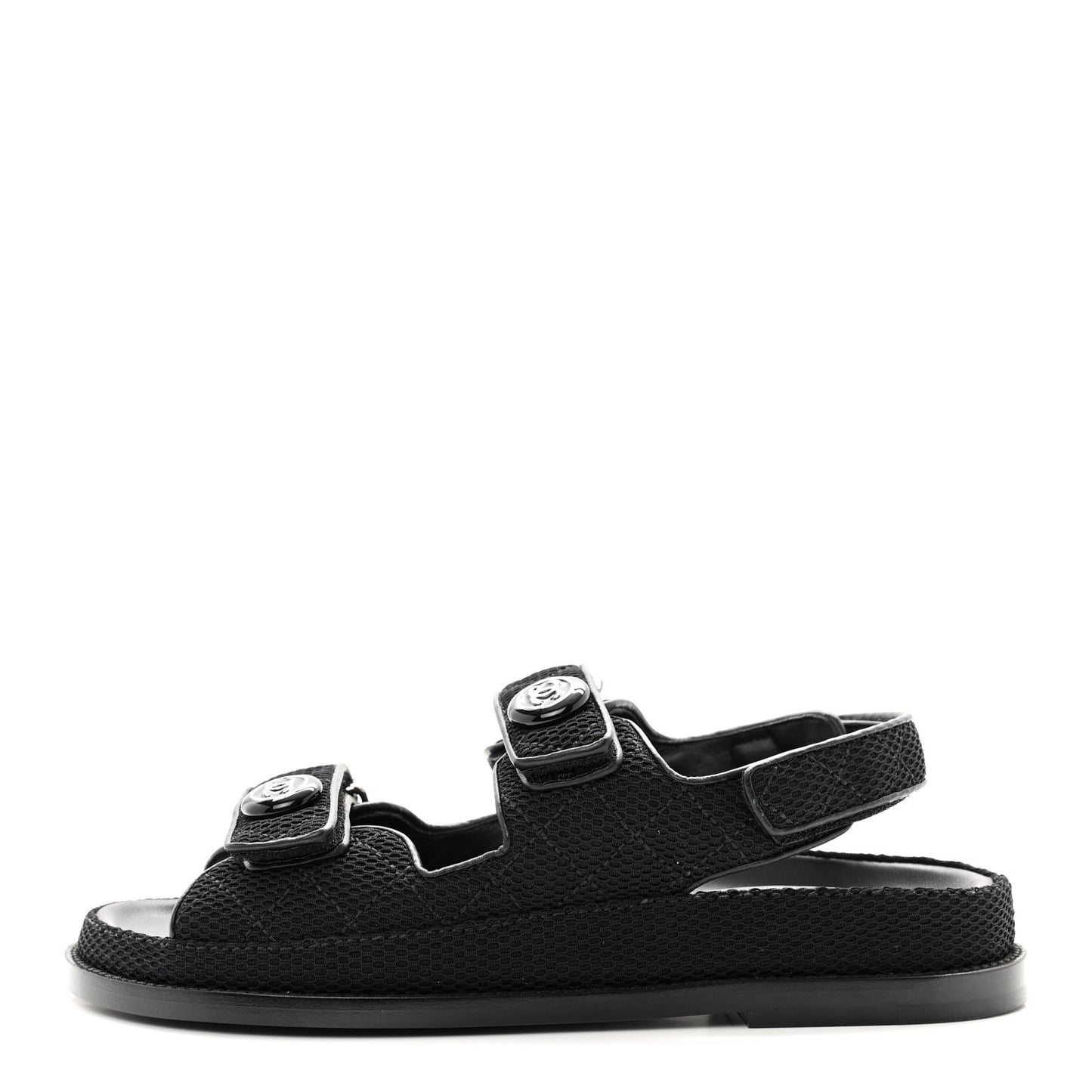 Fabric Velcro Dad Sandals 37.5 Black