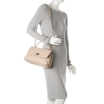 Chanel Caviar Quilted Small Coco Handle Flap Light Beige 2 of 8