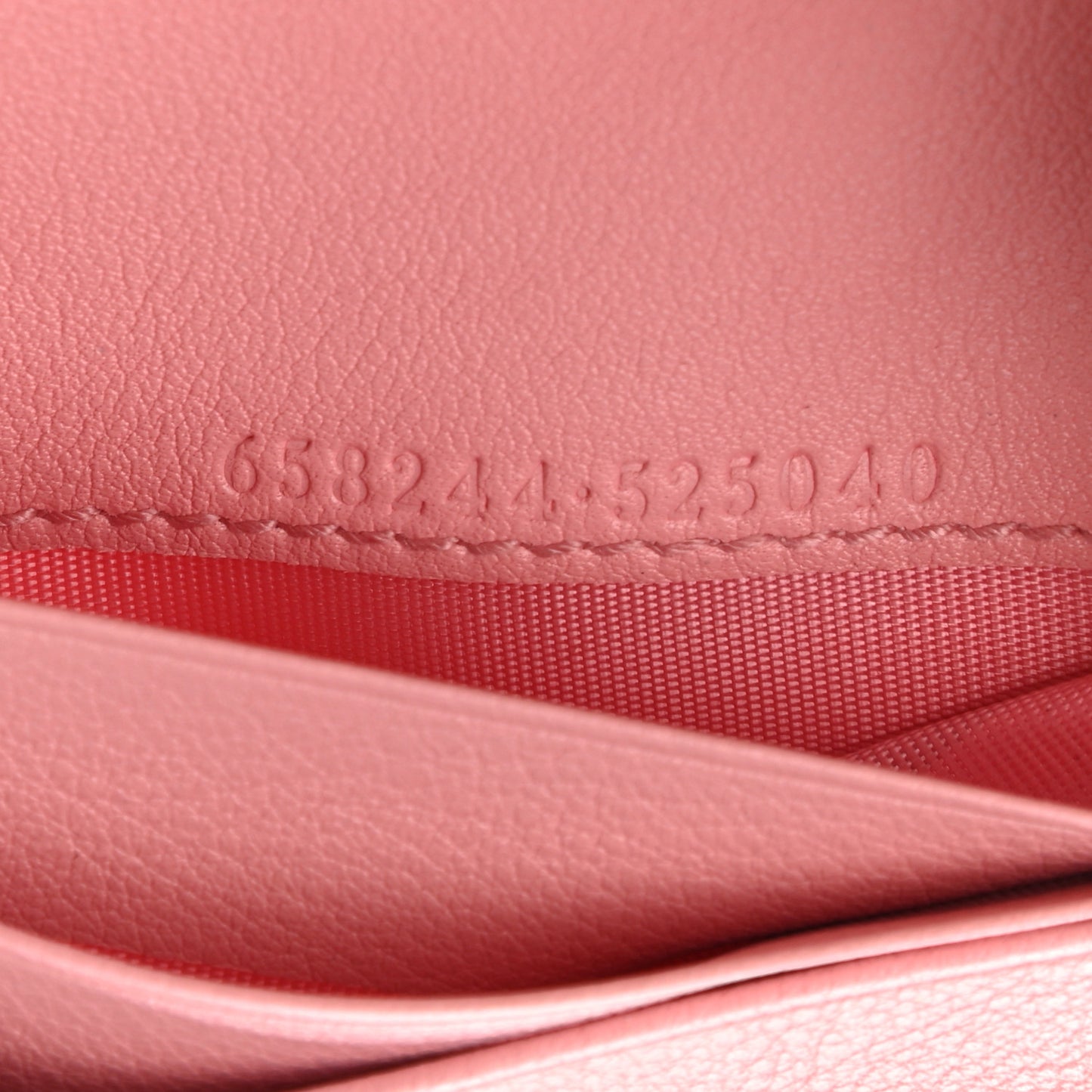 Wonka Grain Calfskin Diana Card Case Wallet Wild Rose