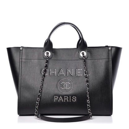 Chanel Caviar Large Studded Deauville Tote Black 1 of 8