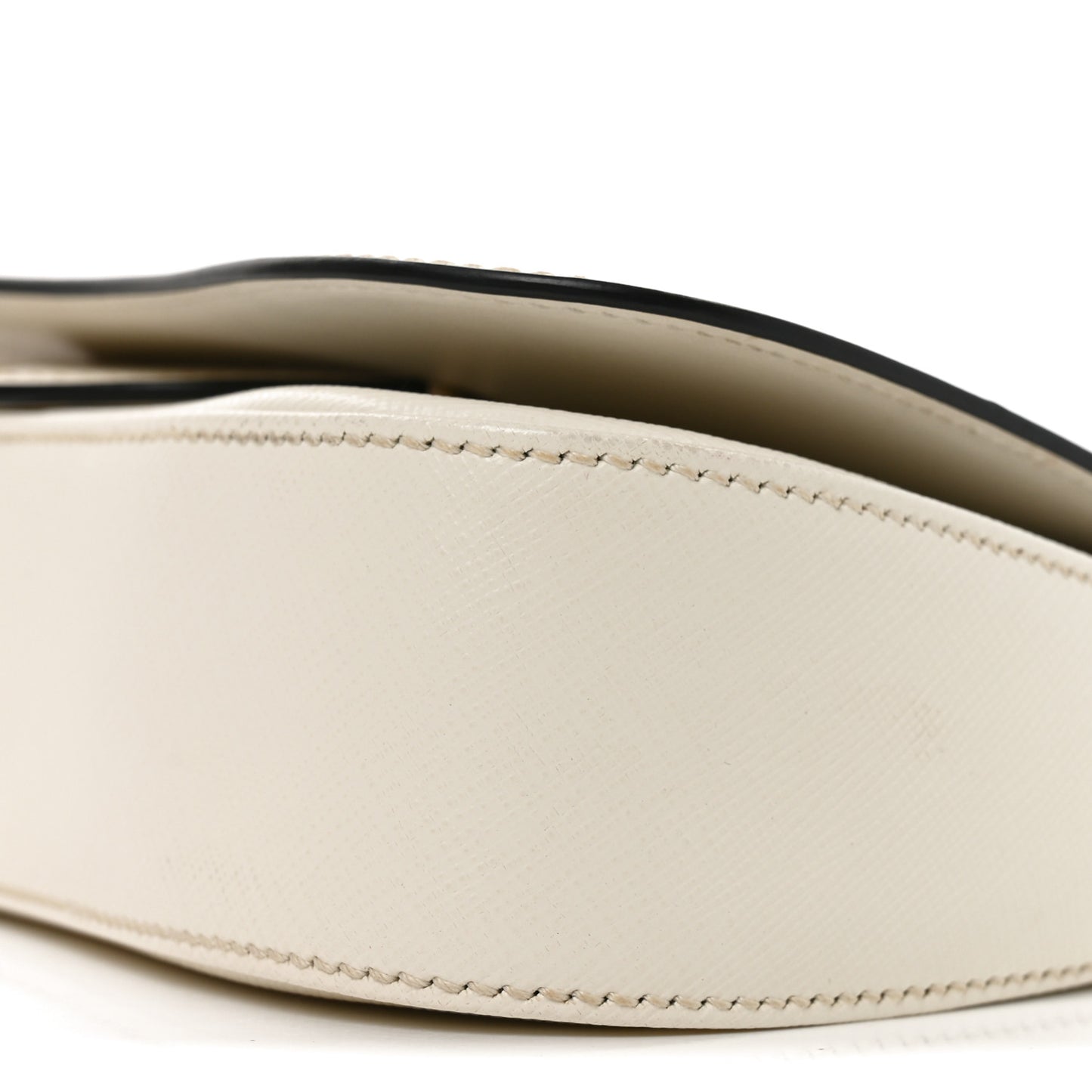 Saffiano Lux Sidonie Small Chain Crossbody Bag White