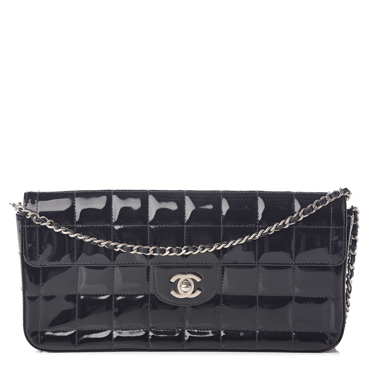 Chanel Patent East West Chocolate Bar Flap Black 1 of 10