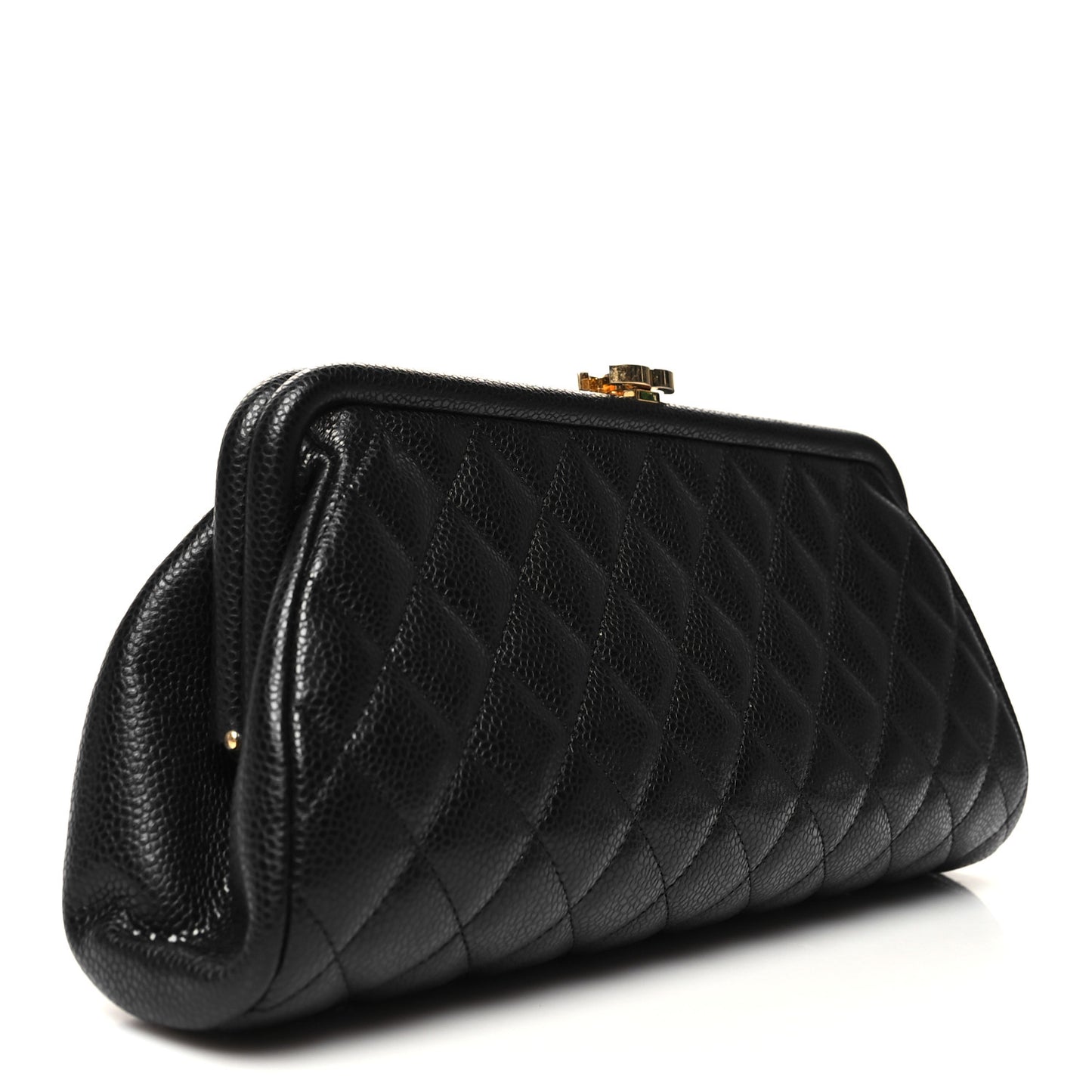 Caviar Quilted Timeless Clutch Black