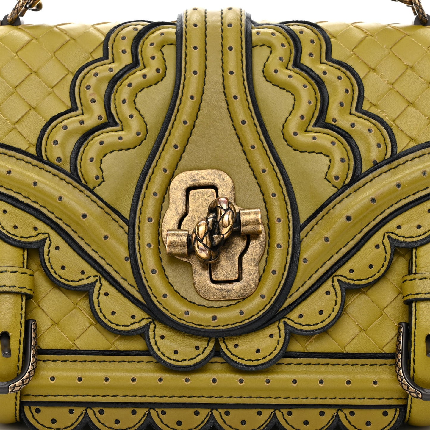 French Calfskin Intrecciato Wingtip City Knot Bag