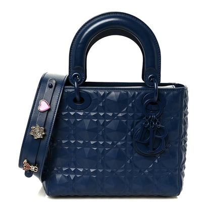 Christian Dior Calfskin Cannage Diamond Small My ABCDior Lady Dior Blue Royale 1 of 10