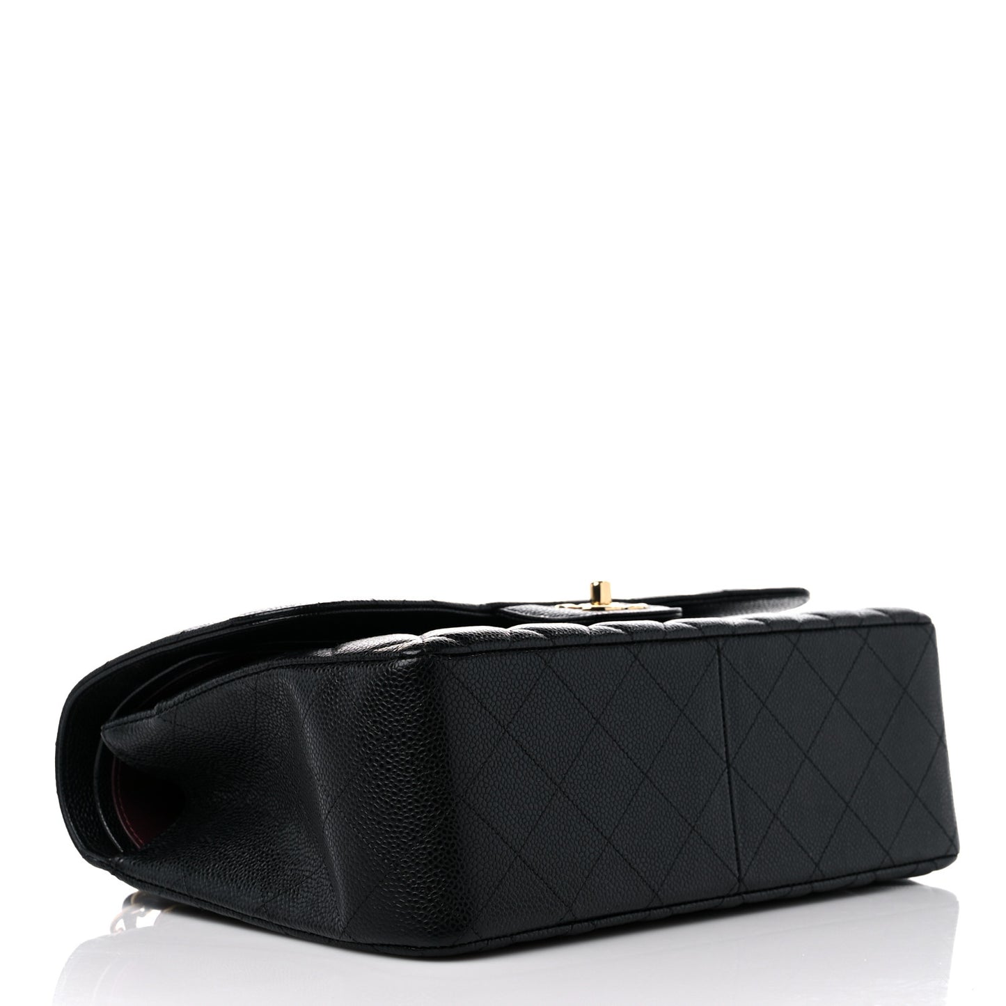 Caviar Quilted Jumbo Double Flap Black