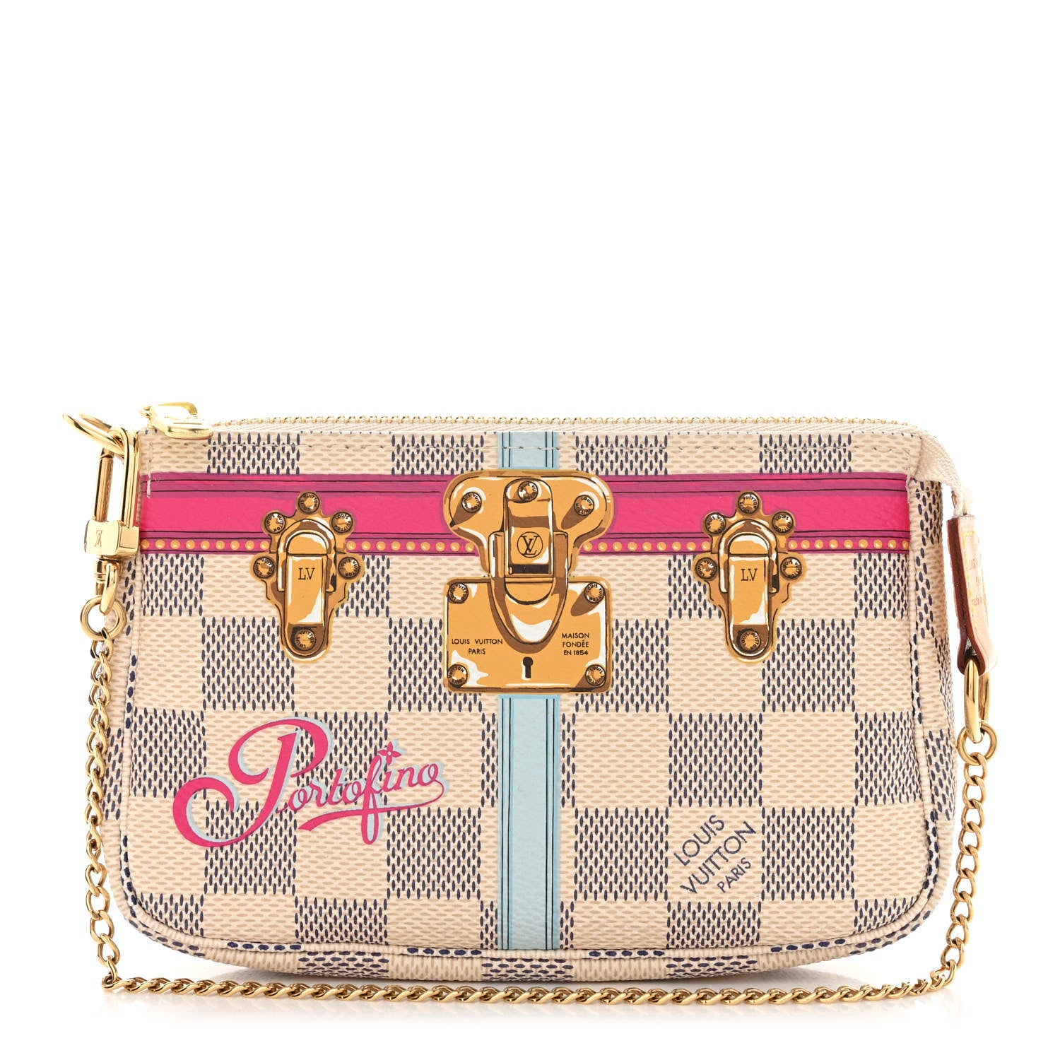 Louis Vuitton Damier Azur Summer Trunks Portofino Mini Pochette Accessories 1 of 7