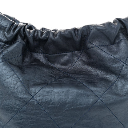 Chanel Metallic Calfskin Quilted Small Chanel 22 Navy Blue 9 of 11