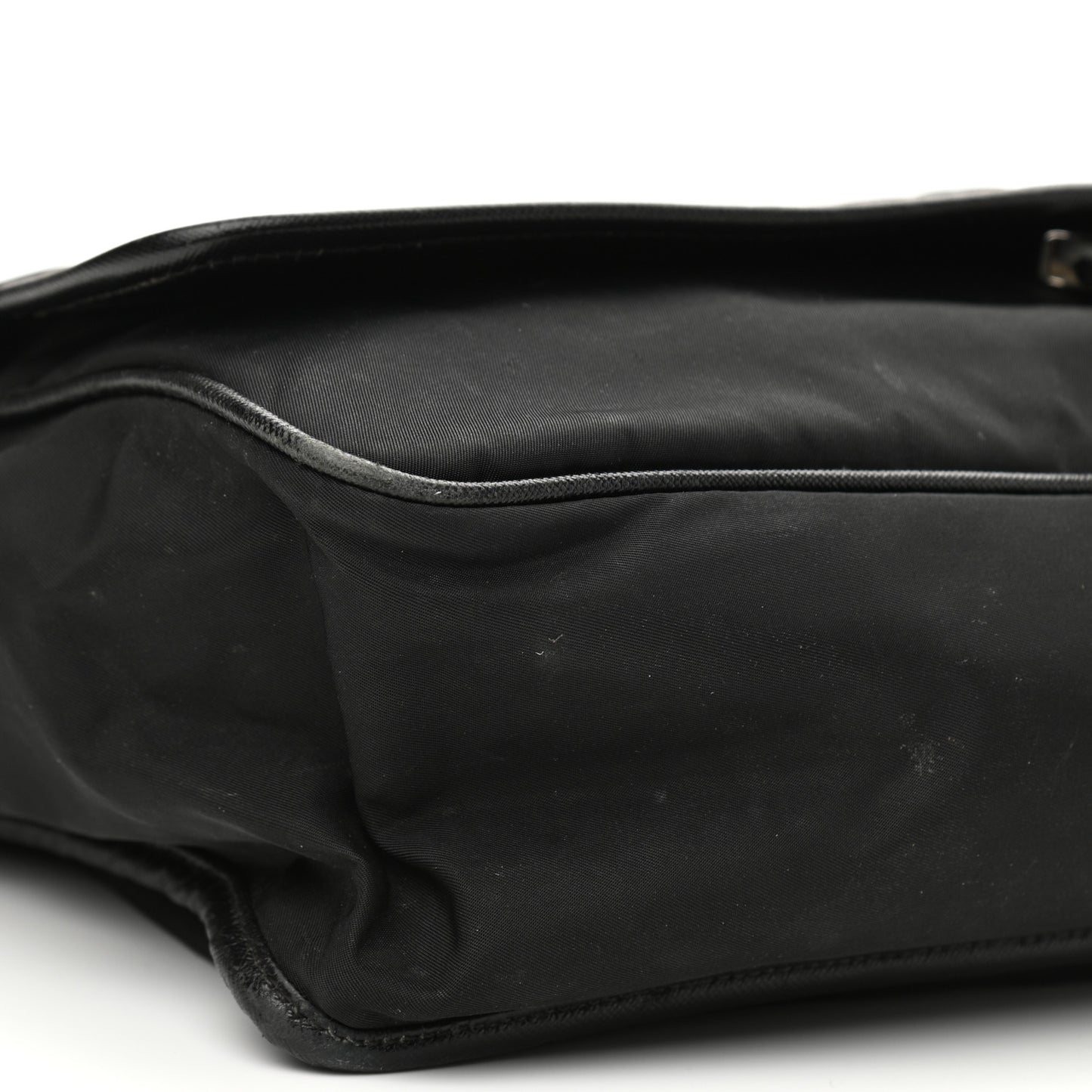 Tessuto Nylon Saffiano Logo Messenger Bag Black