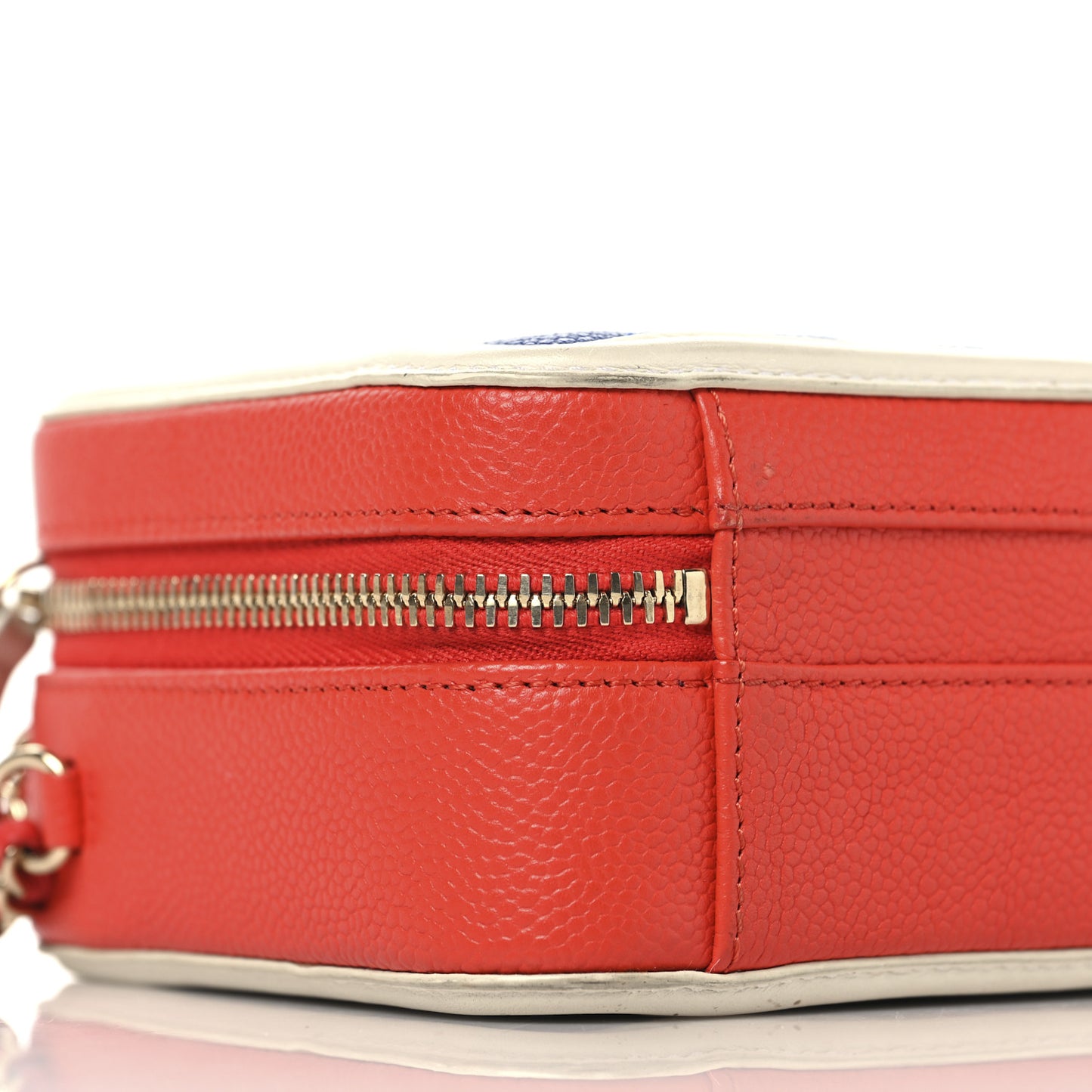 Caviar Quilted Small CC Filigree Vanity Case Blue White Red