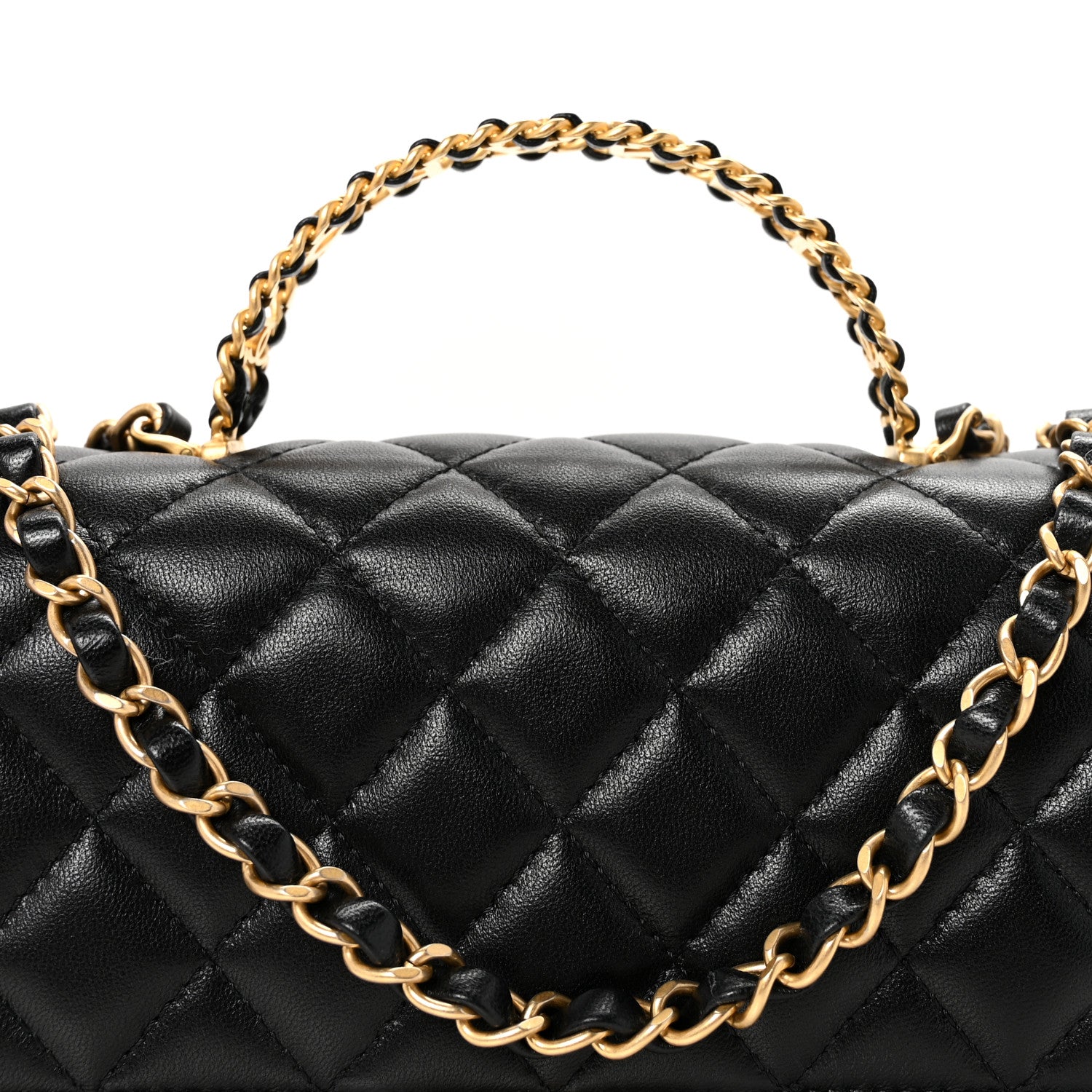 Chanel Lambskin Quilted Small Strass On Top Flap Bag Black 8 of 11