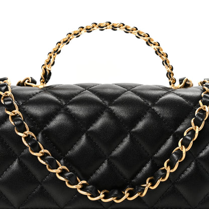 Chanel Lambskin Quilted Small Strass On Top Flap Bag Black 8 of 11