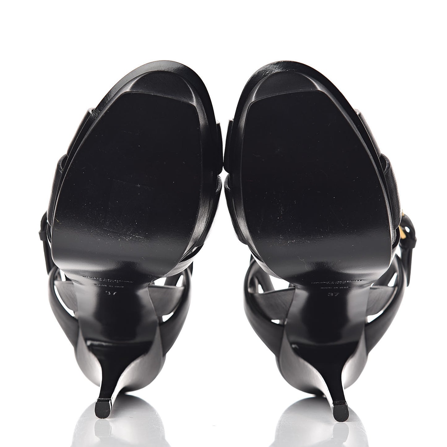 Calfskin Tribute 105 Platform Sandals 37 Black