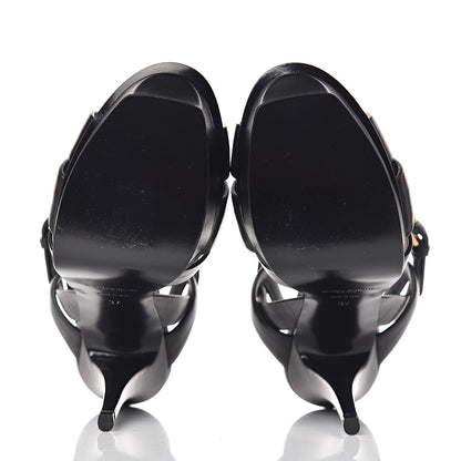 Saint Laurent Calfskin Tribute 105 Platform Sandals 37 Black 5 of 11