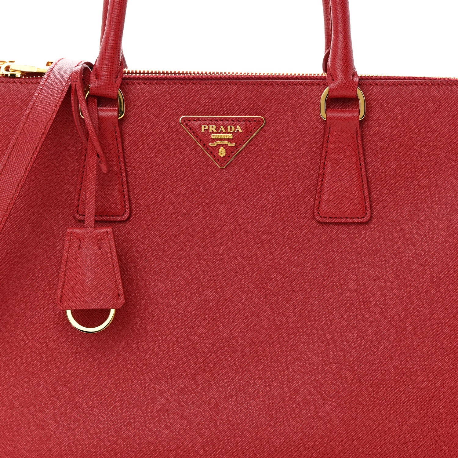 Prada Saffiano Medium Galleria Double Zip Tote Fuoco 10 of 14