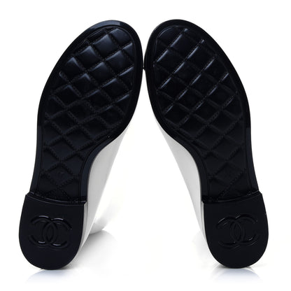 Chanel Rubber Rain Boots 37 Ivory Black 5 of 8