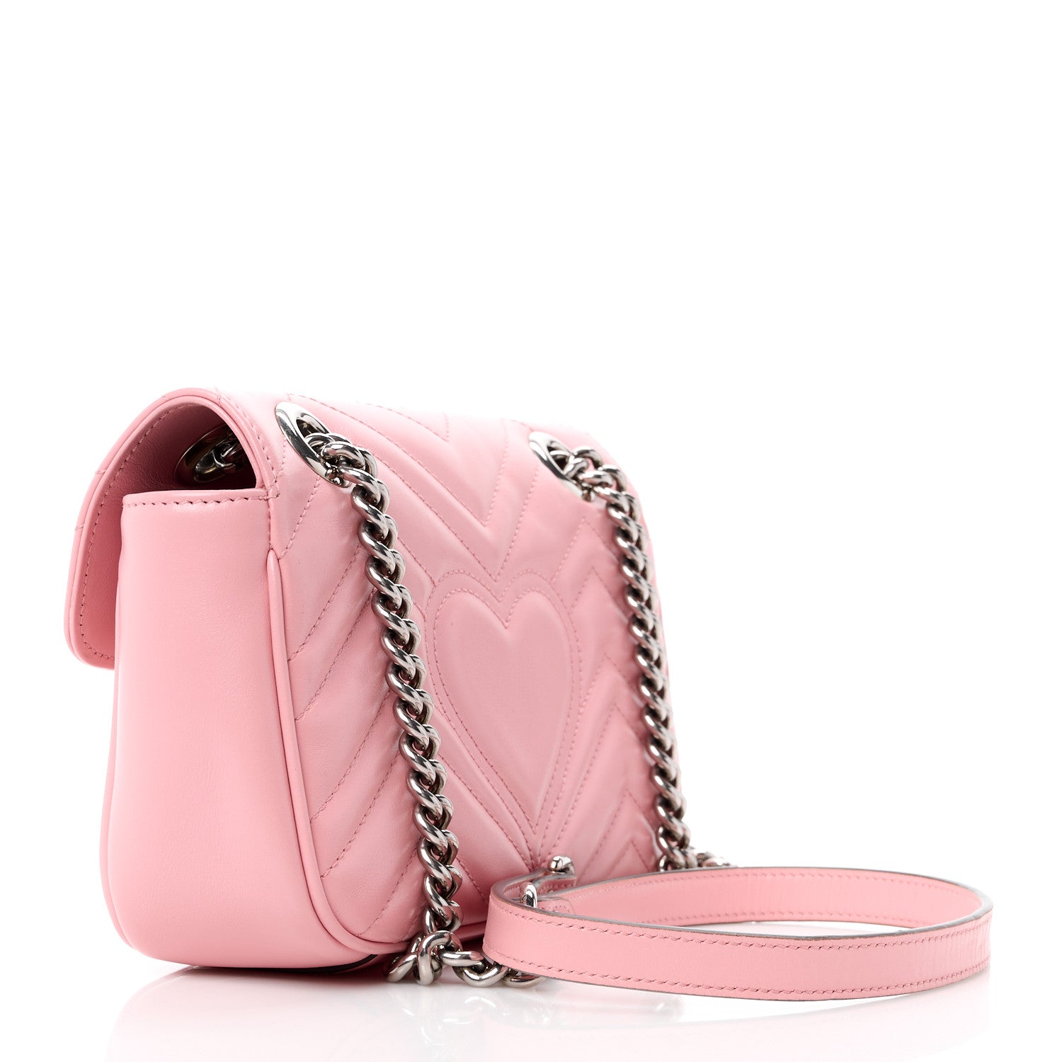 Gucci Calfskin Matelasse Mini GG Marmont Shoulder Bag Wild Rose 3 of 11
