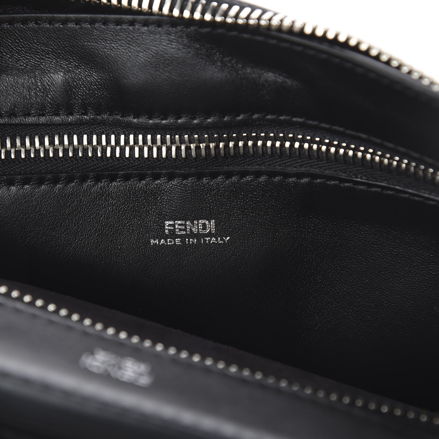 Fendi Shiny Nappa Trapuntata Chain Small DotCom Click Chain Satchel Black 8 of 9