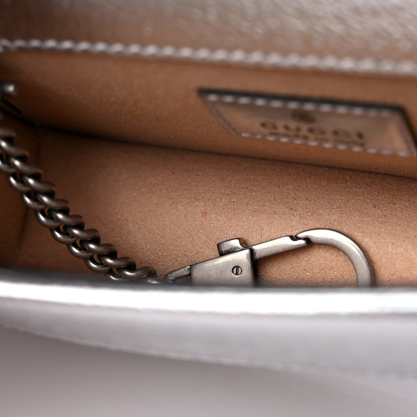 Metallic Calfskin Super Mini Dionysus Shoulder Bag Silver