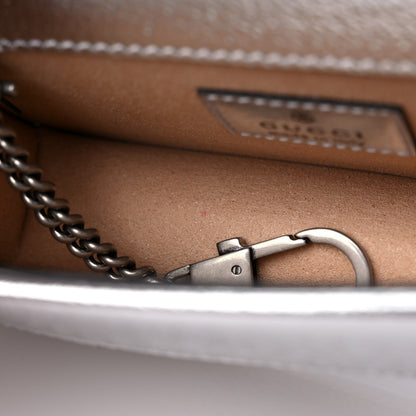 Gucci Metallic Calfskin Super Mini Dionysus Shoulder Bag Silver 10 of 10