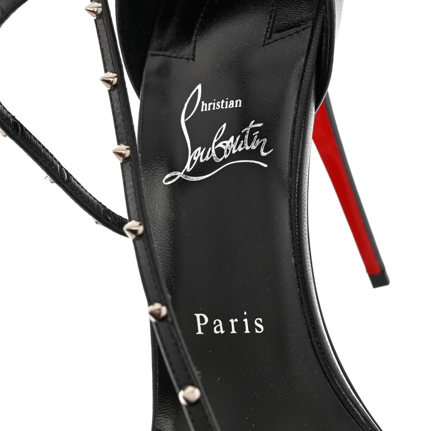 Christian Louboutin Kid Riojana 100 Spiked Sandals 40 Black 5 of 9
