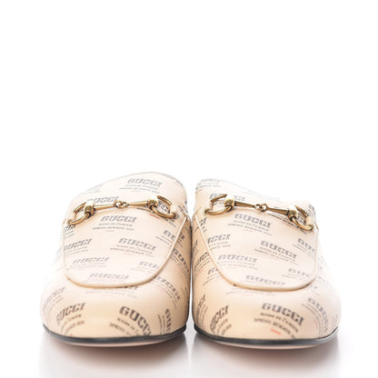 Gucci Calfskin Stamp Print Womens Princetown Slippers 40 Soy Black 2 of 8