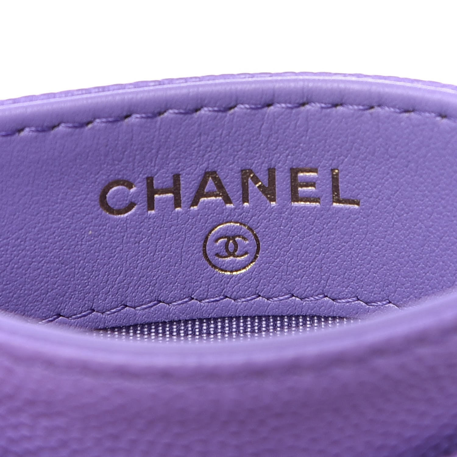 Chanel Caviar Quilted Card Holder Purple 5 of 8