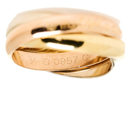 Cartier 18K Pink Yellow White Gold Classic Les Must De Cartier Trinity Ring 54 7 4 of 5
