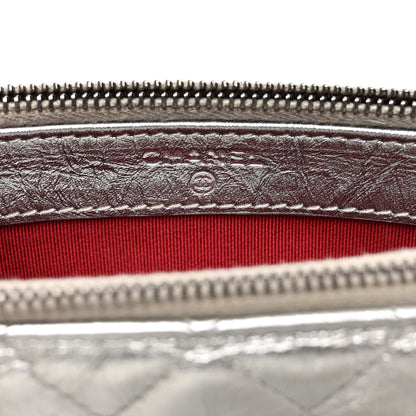 Chanel Metallic Lambskin Calfskin Quilted Small Gabrielle Clutch With Chain Silver 8 of 12