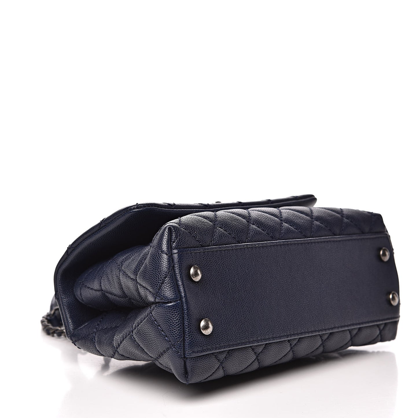 Caviar Quilted Mini Coco Handle Flap Navy Blue