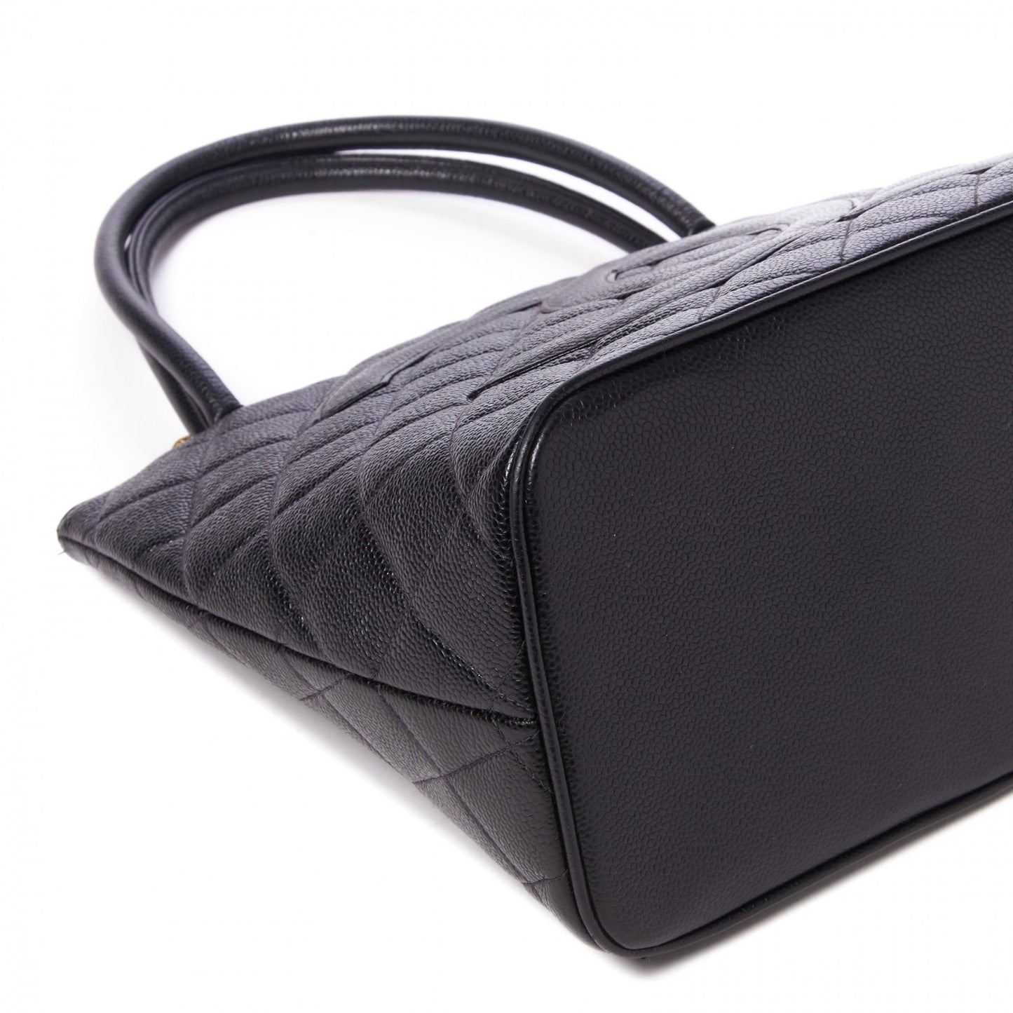 Caviar Quilted Medallion Tote Black