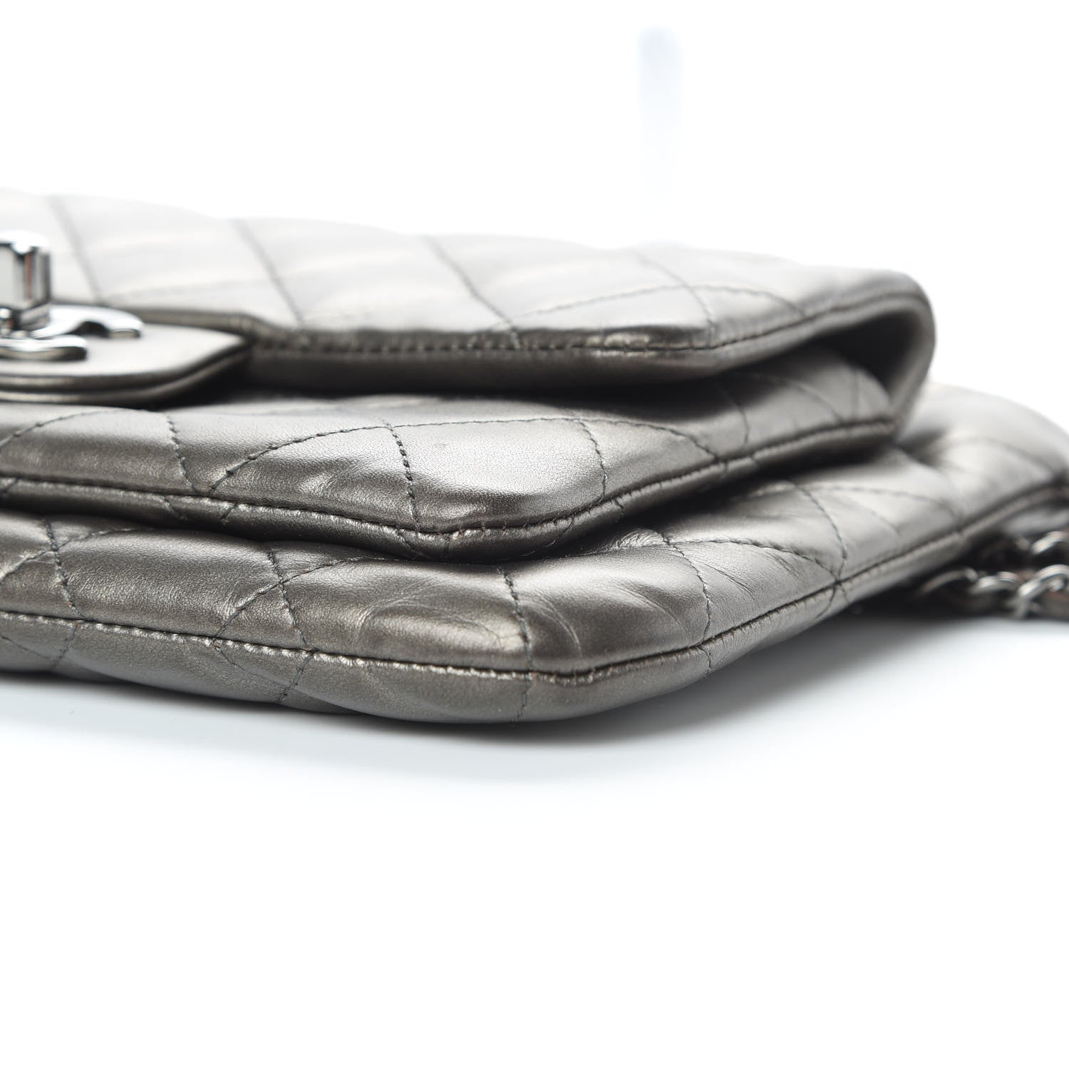 Chanel Metallic Lambskin Quilted Daily Zip Crossbody Bag Bronze 10 of 17