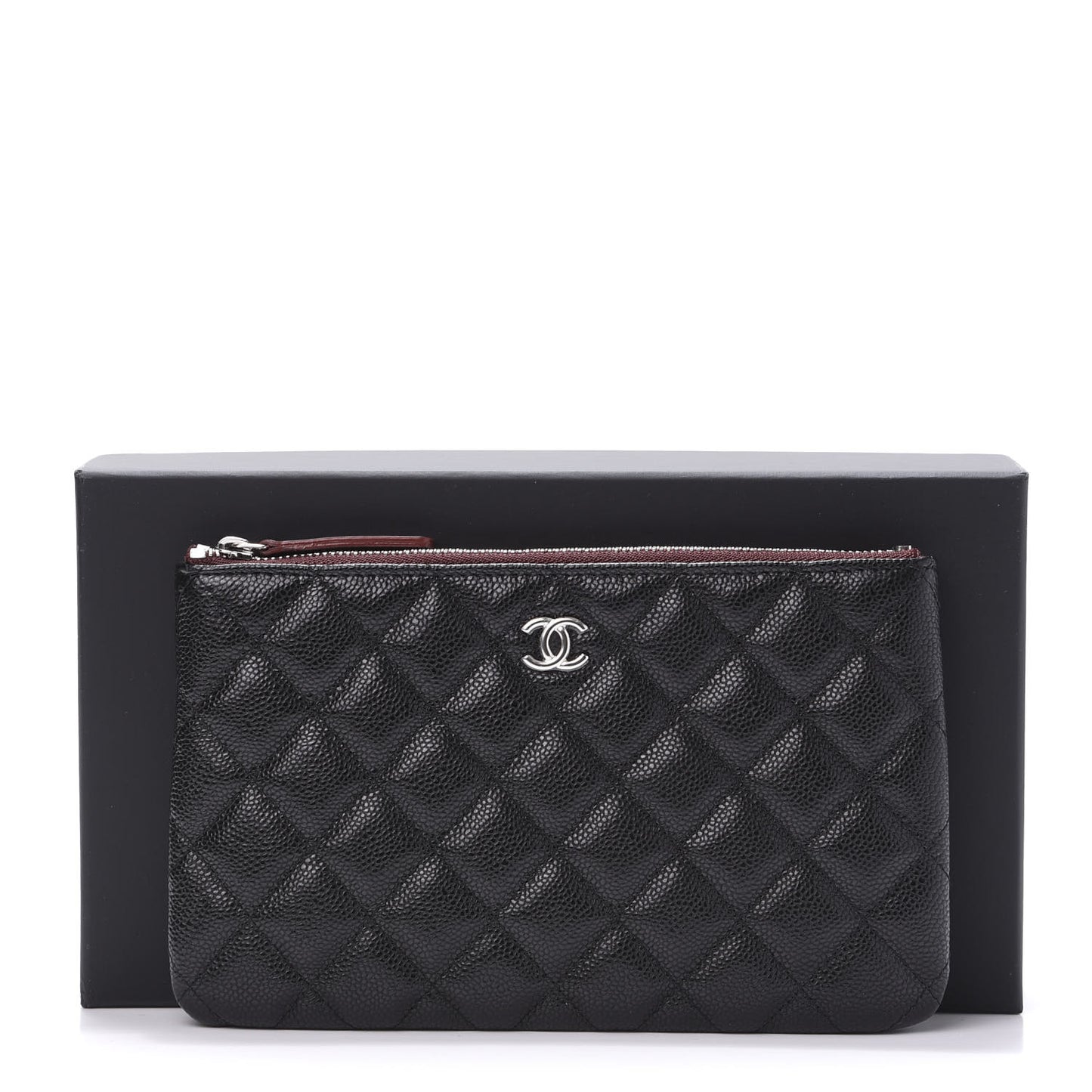 Caviar Quilted Cosmetic Case Black