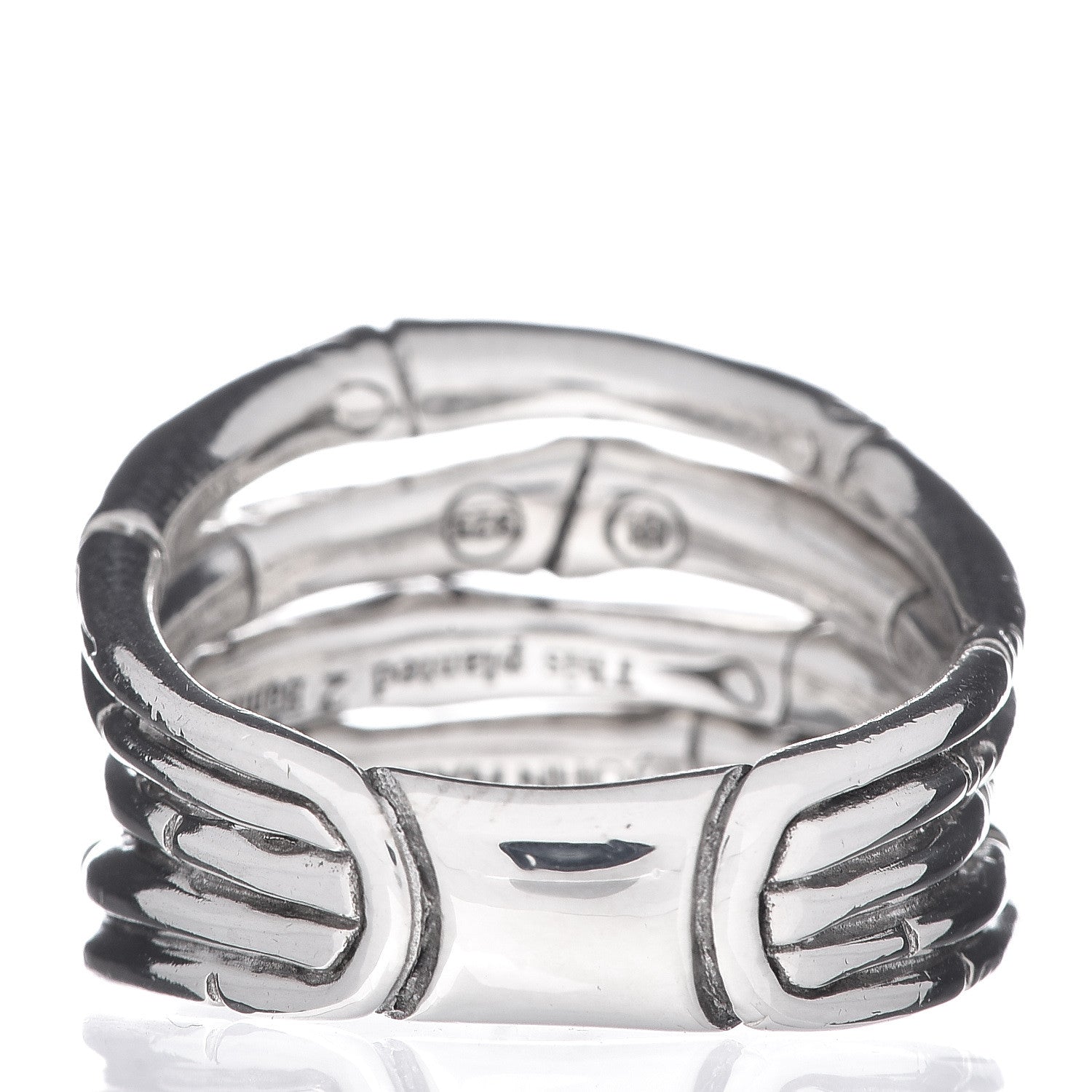 John Hardy Sterling Silver Wide Bamboo Ring 55 7.25 4 of 5