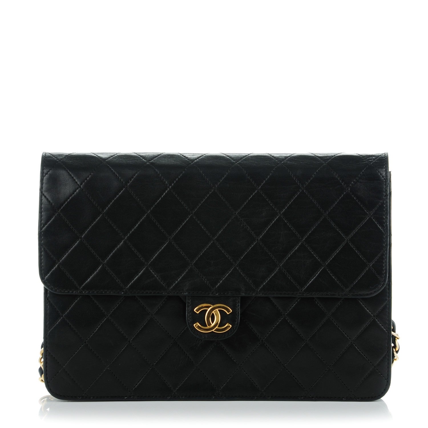 Chanel Lambskin Quilted Medium Single Flap Black 1 of 7