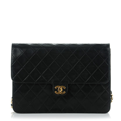 Chanel Lambskin Quilted Medium Single Flap Black 1 of 7