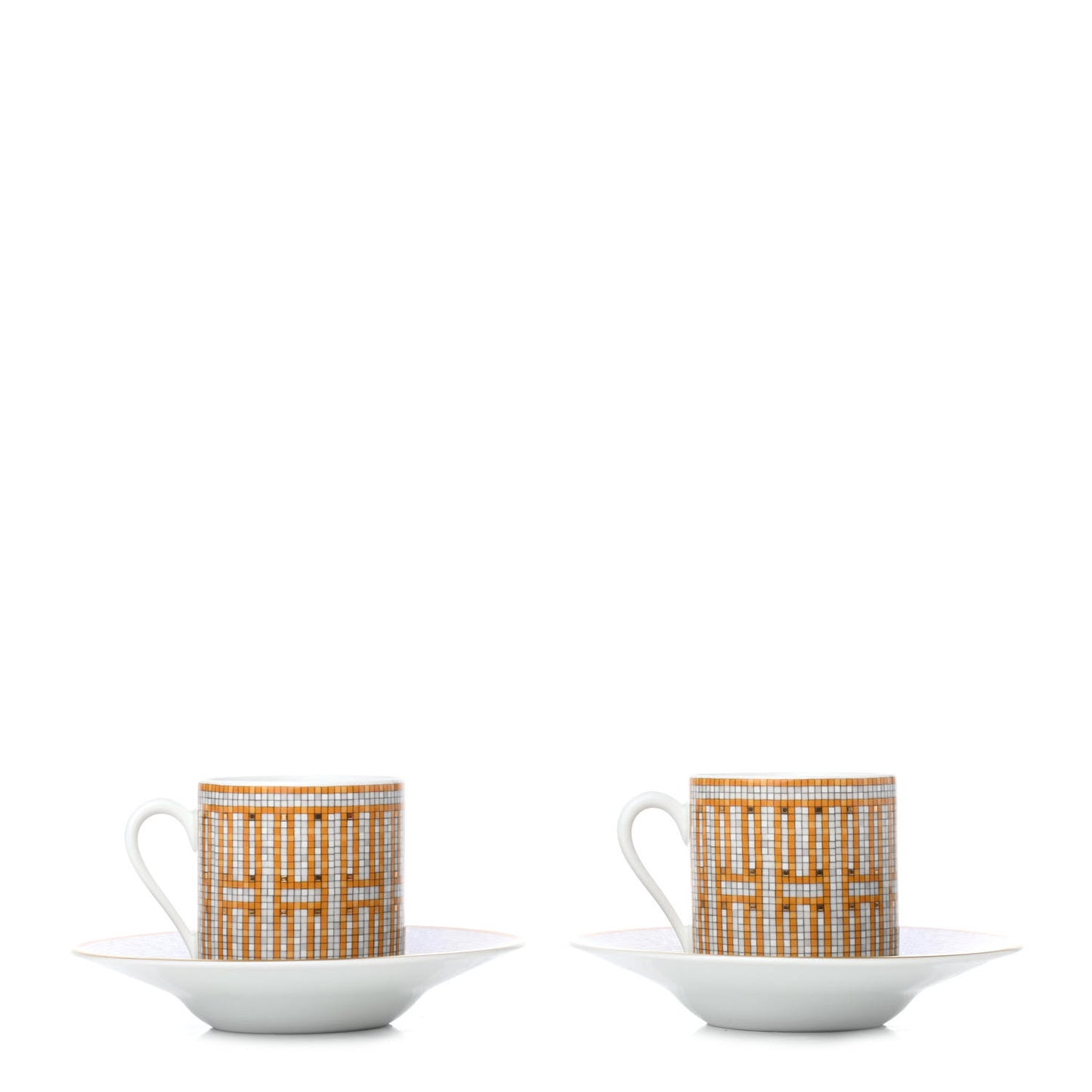 Porcelain Mosaique au 24 Coffee Cup and Saucer Set of 2