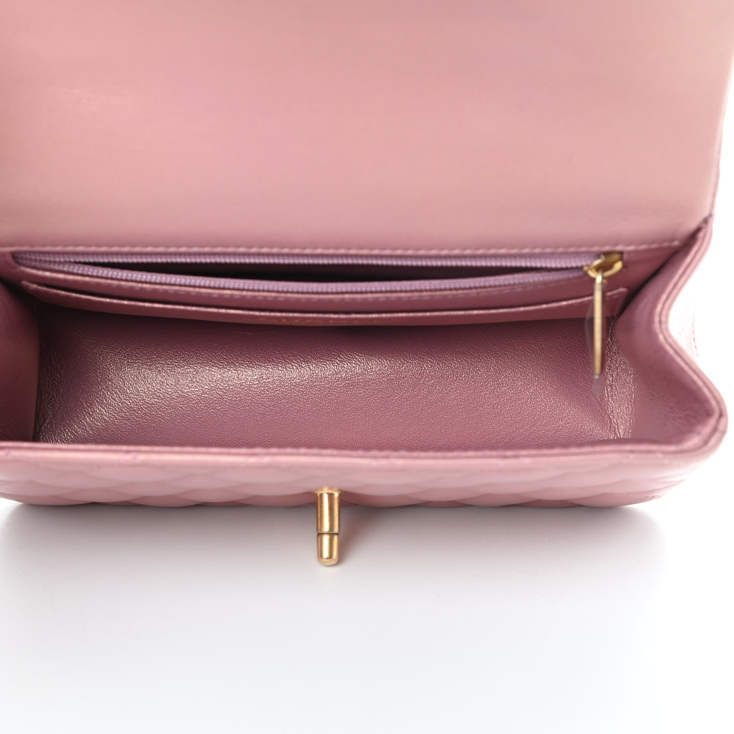 Chanel Iridescent Lambskin Quilted Mini Top Handle Rectangular Flap Pink 5 of 11